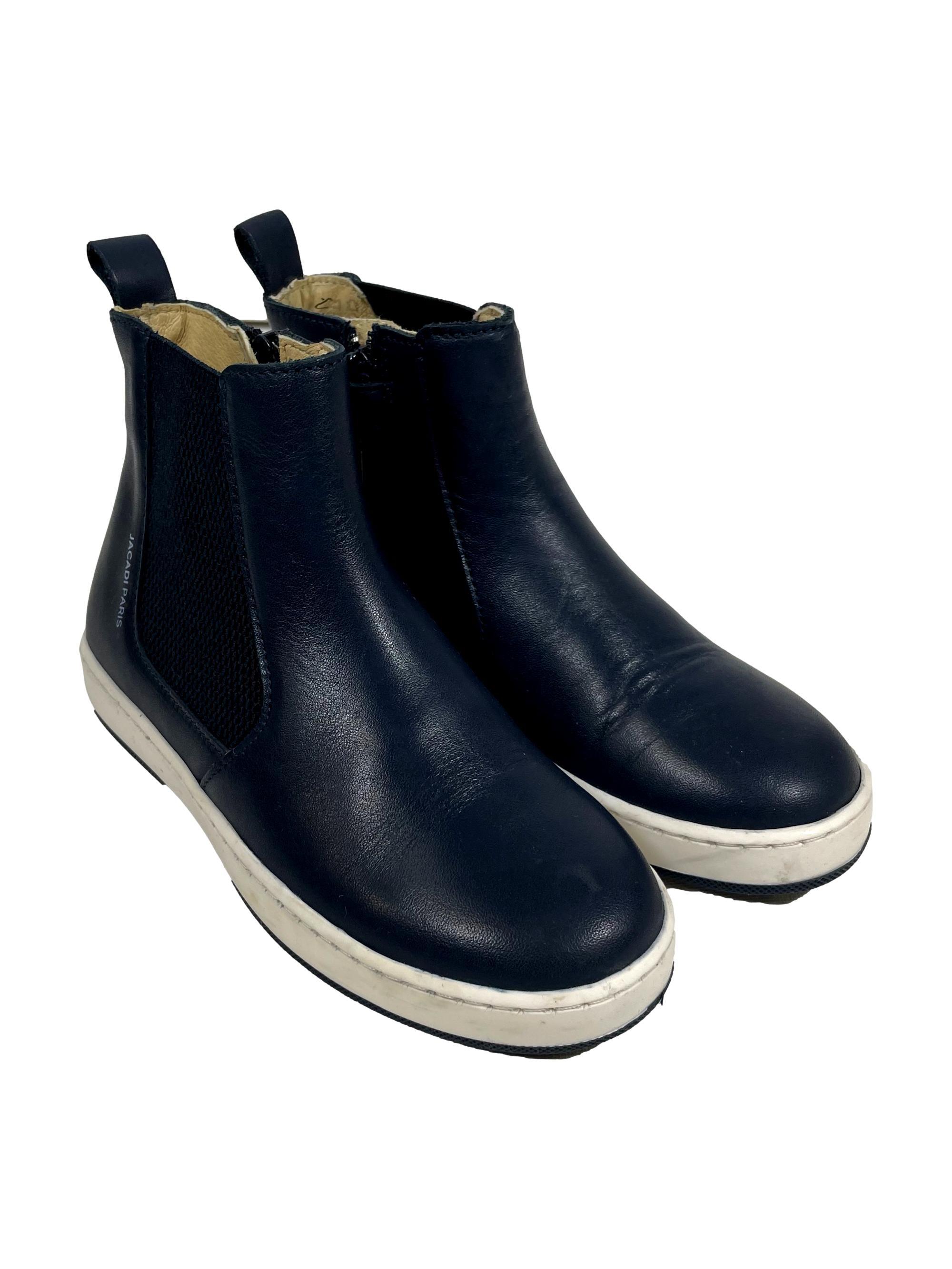 JACADI P 30 chaussures bottines cuir bleu FAMILY AFFAIRE