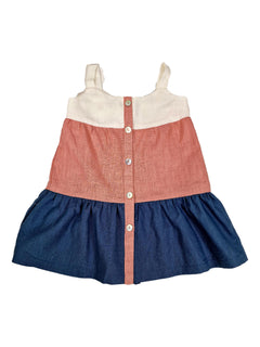 AMAIA outlet robe tricolore 3,4,8 ans