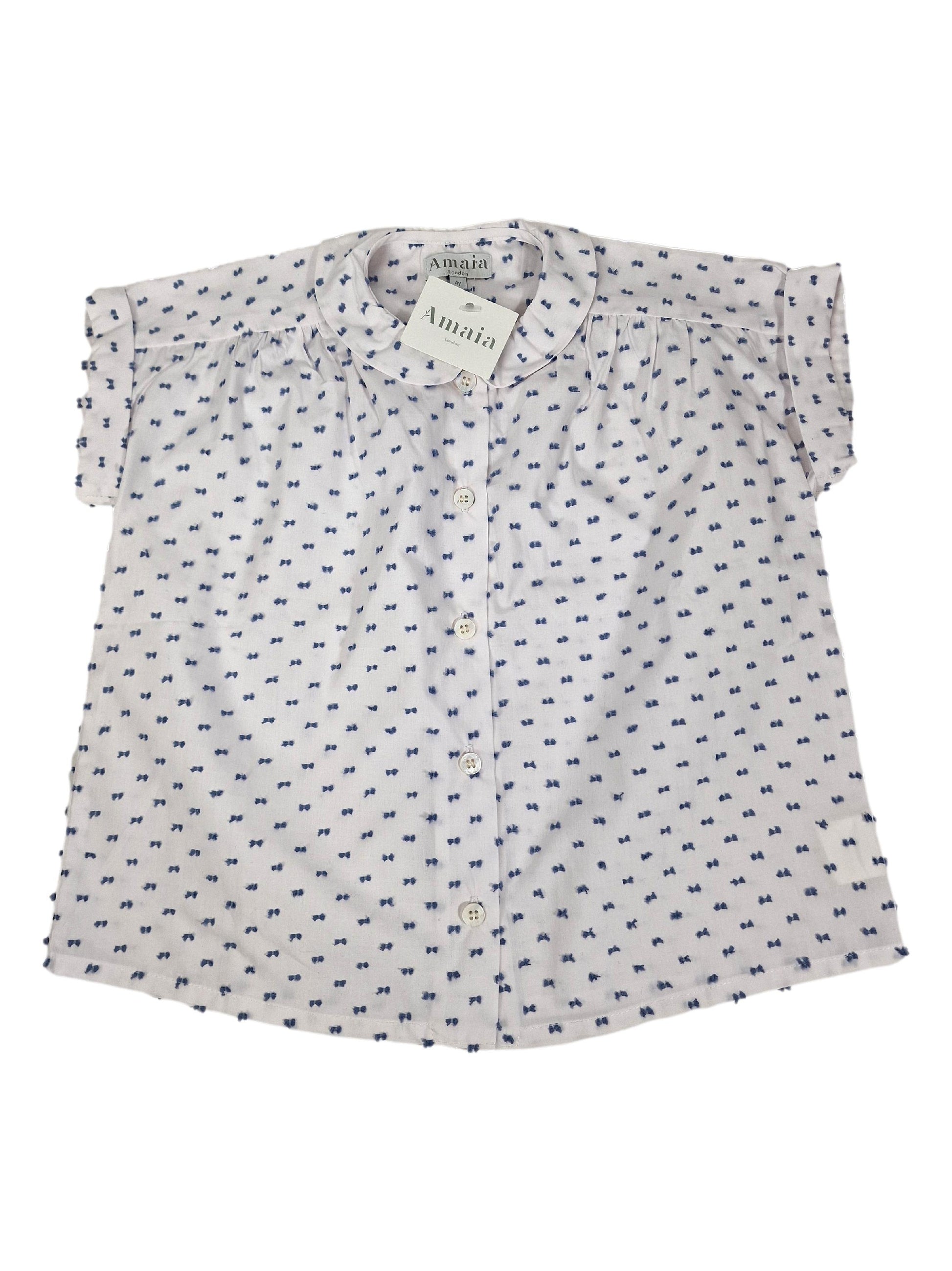 AMAIA outlet blouse plumetis bleu 4 ans