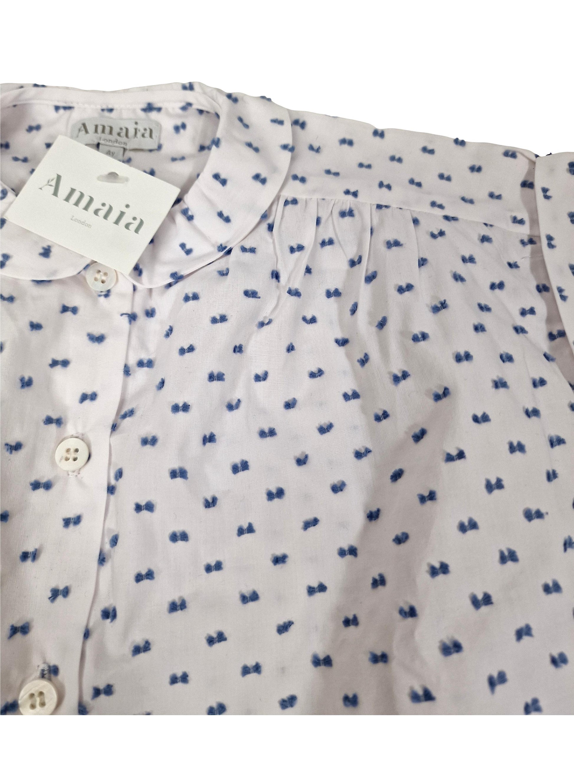 AMAIA outlet blouse plumetis bleu 4 ans