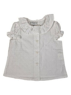 AMAIA 6m,2 ans et 3 ans blouse blanche plumetis