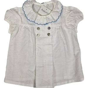 AMAIA outlet blouse col passepoil bleu ciel 3 ans