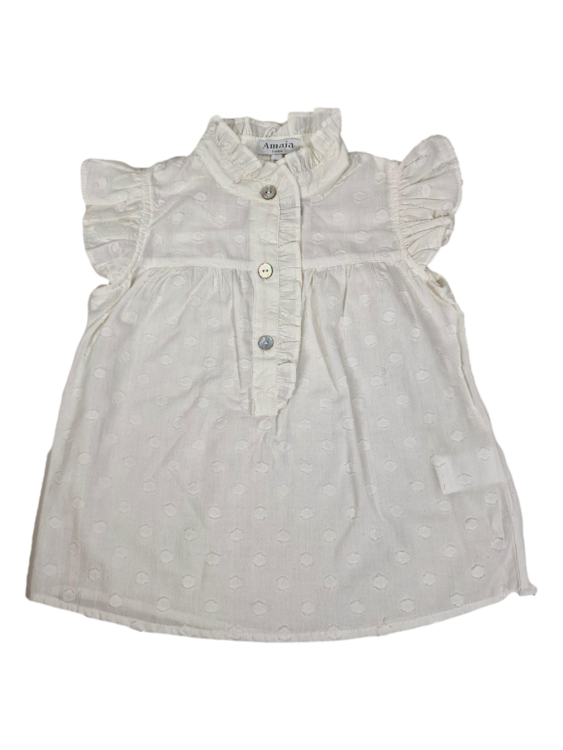 AMAIA outlet 3 et 4 ans blouse plumetis sans manches