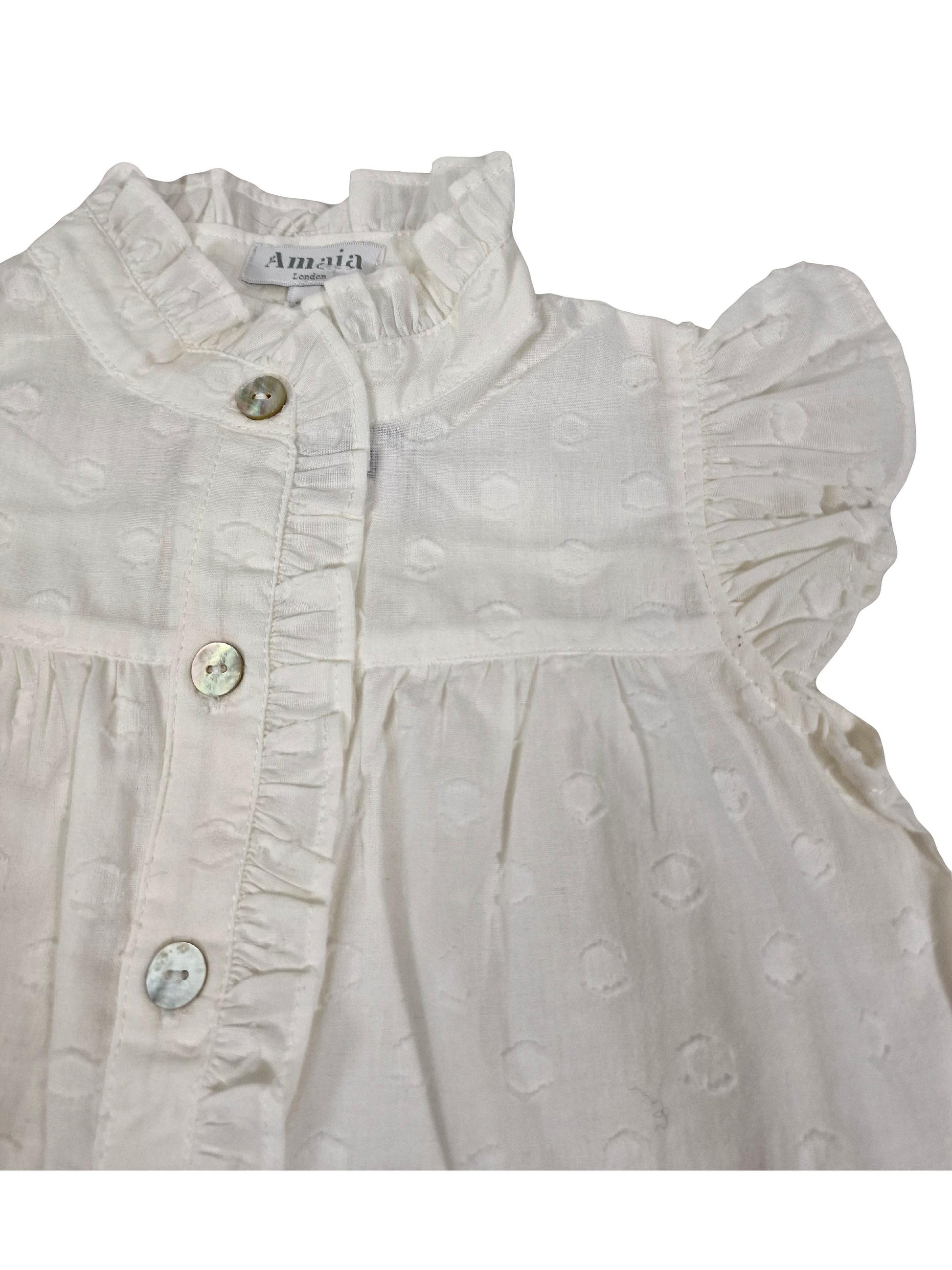 AMAIA outlet 3 et 4 ans blouse plumetis sans manches