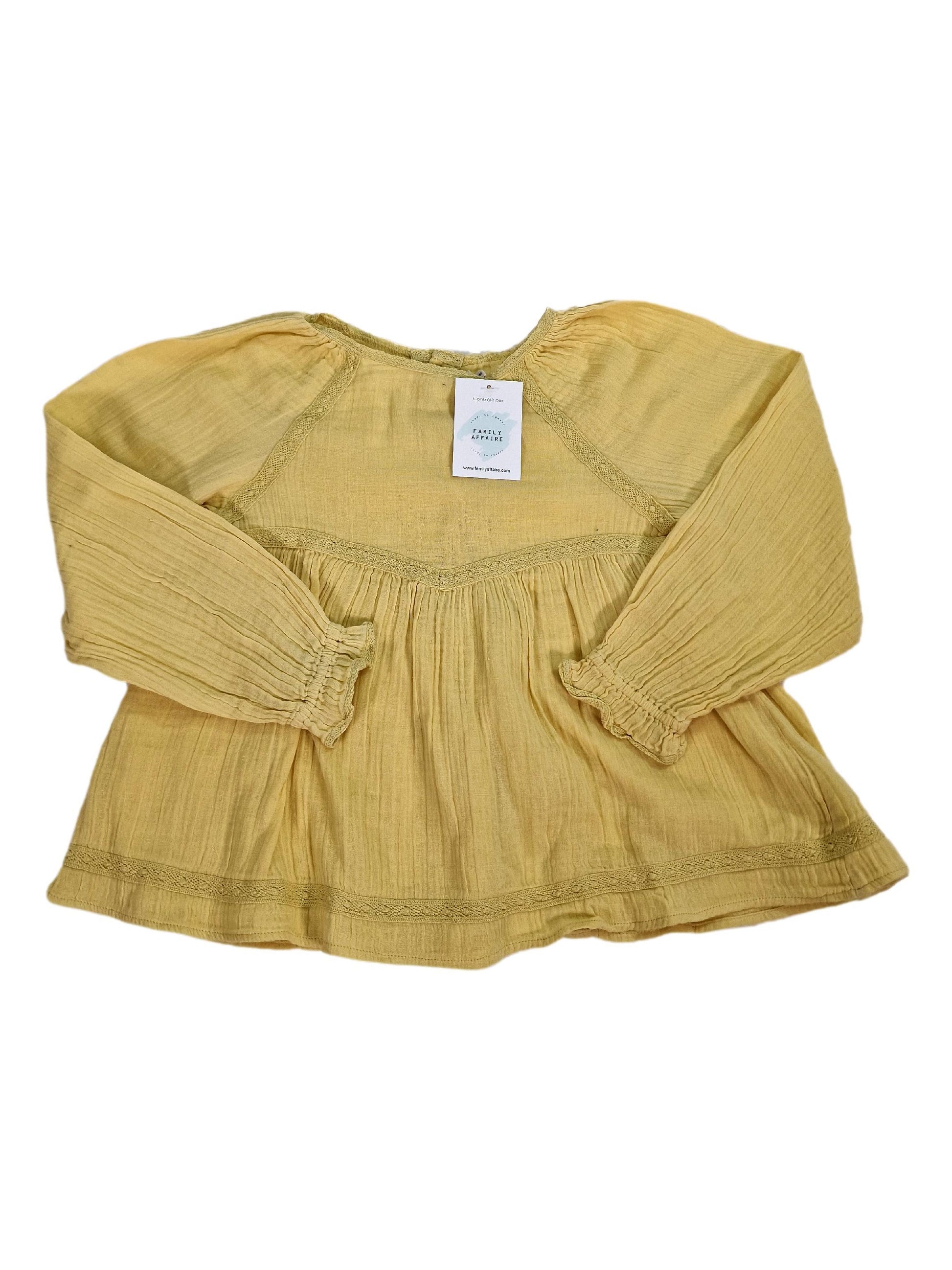 BONTON 8 ans blouse gaze jaune