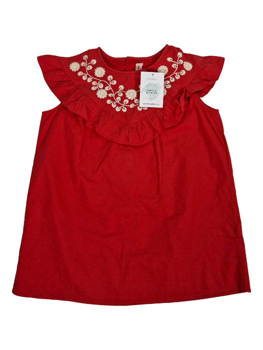 BONPOINT 10 ans blouse rouge brodée