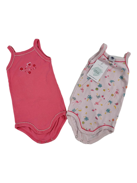 PETIT BATEAU 9 mois lot de 2 body 100% coton