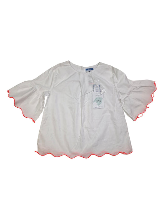 JACADI 6 ans blouse neuve blanche et rose fluo