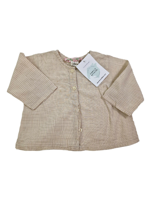 BONPOINT 3m blouse écru carreaux