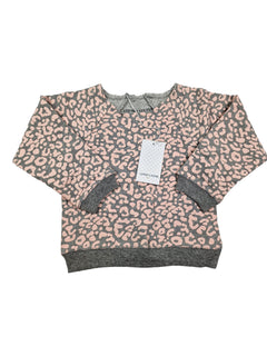 LOUIS LOUISE outlet 2/4/6/8/10 ans sweat léopard rose gris