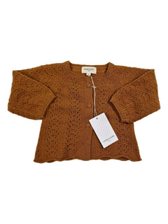 LOUIS LOUISE outlet 6m gilet cognac ajouré laine