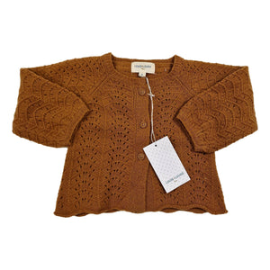 LOUIS LOUISE outlet 6m gilet cognac ajouré laine