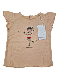 LOUIS LOUISE outlet 6m et 12m tee shirt patin rose