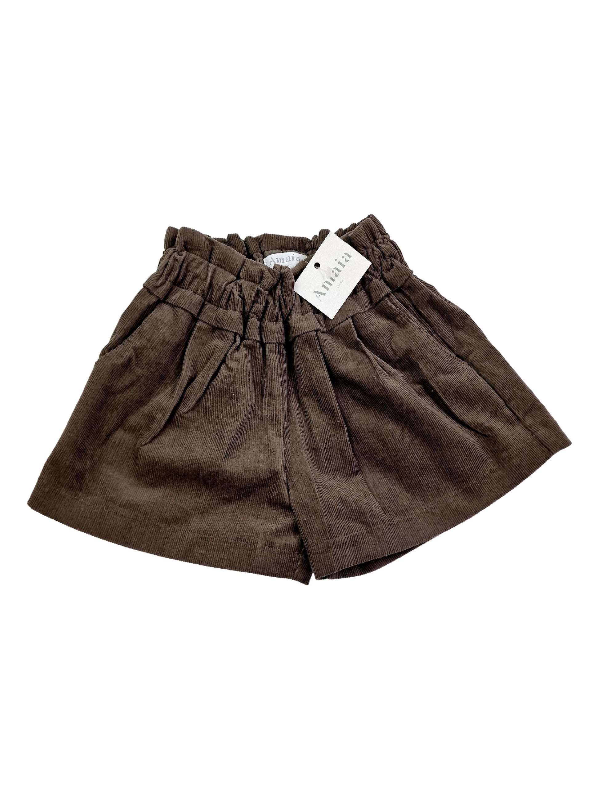 AMAIA outlet 5 et 6 ans short velours taupe