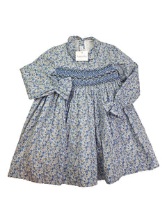 AMAIA 6 ans outlet robe smock liberty bleu