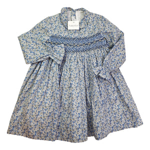 AMAIA 6 ans outlet robe smock liberty bleu