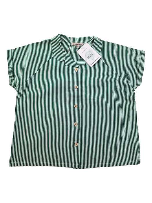 CARAMEL 10 ans chemise verte rayée