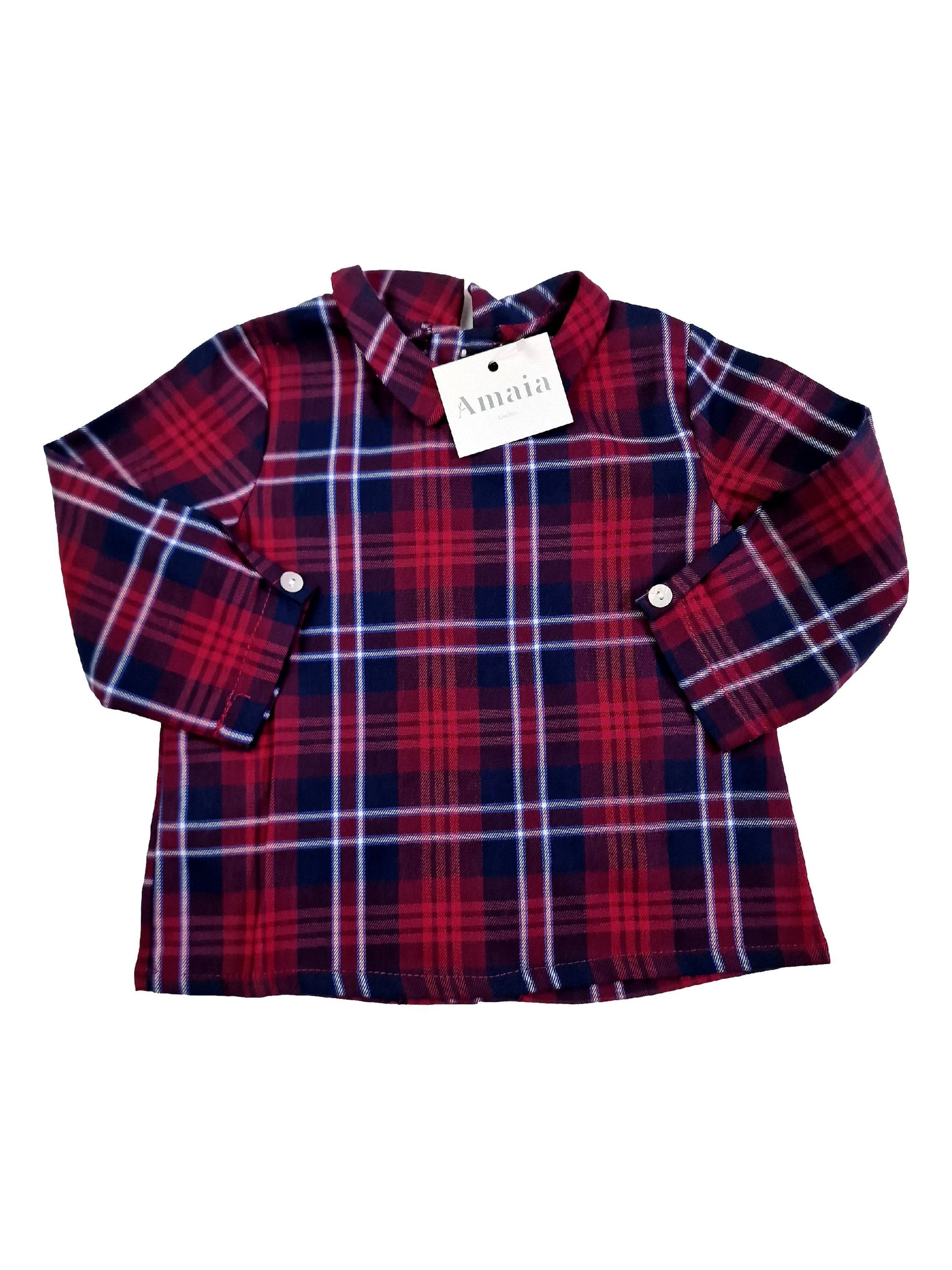 AMAIA outlet 12m, 3 et 4 ans chemise tartan rouge