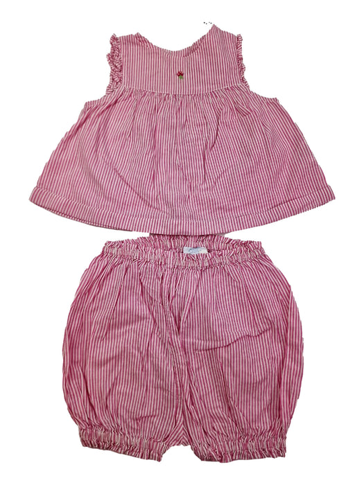 JACADI 12m ensemble rayé rose