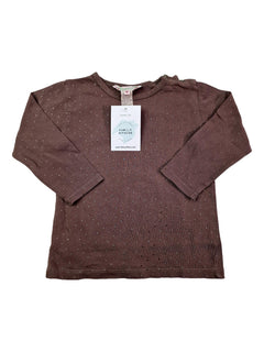 BONPOINT 12m tee shirt taupe pois