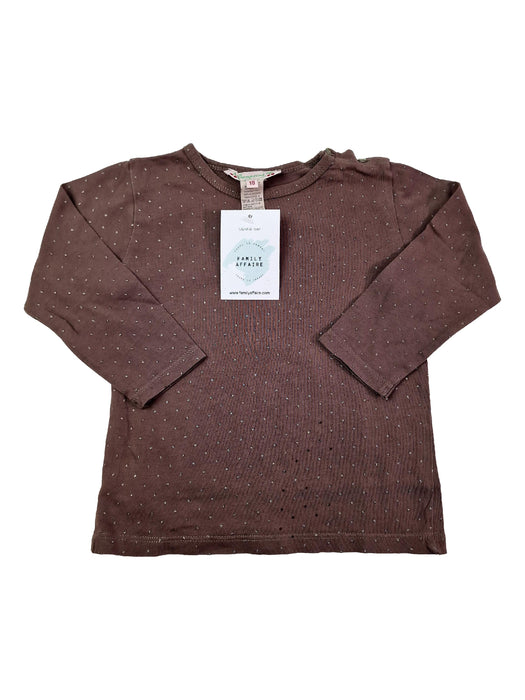 BONPOINT 12m tee shirt taupe pois