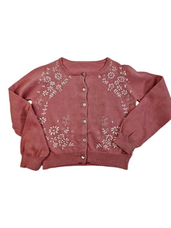 BONPOINT 6 ans gilet rose brodée