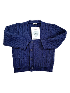 IL GUFO 9m gilet torsade bleu