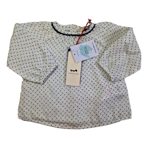 CYRILLUS 12m neuf blouse motif marine