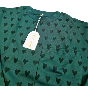 HOLI AND LOVE outlet sweat coeur vert 6/7, 12/13 ans