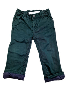 JACADI 24m pantalon vert doublé jersey