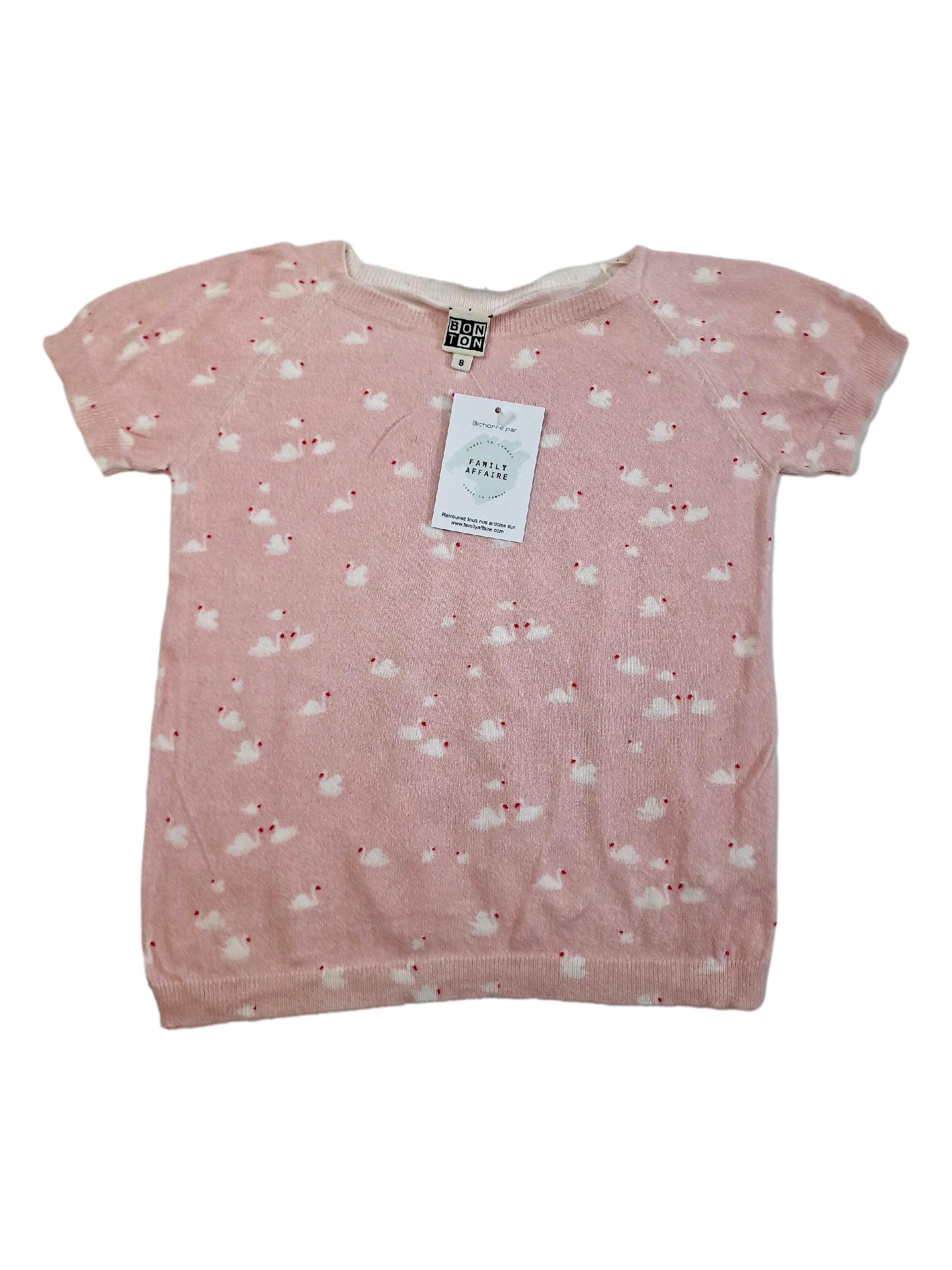 BONTON 8 ans pull motif cygne