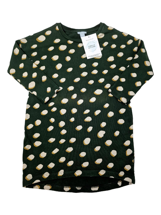 COS 2 ans robe jersey vert pois écru moutarde