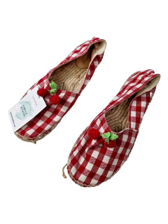 BONPOINT 37 espadrilles carreaux rouge