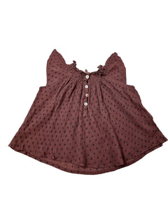 BONTON 18m blouse marron pois