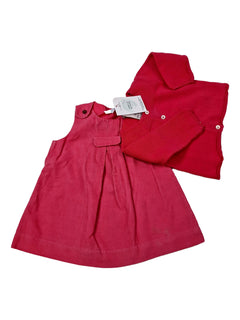 JACADI 6m gilet robe velours rose