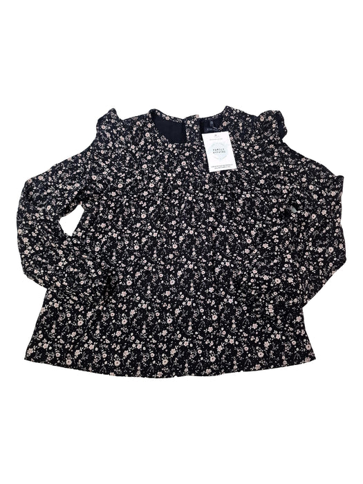 IKKS 8 ans blouse noire fleurs