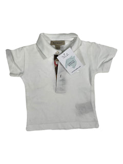 BURBERRY 6 mois tee shirt polo blanc