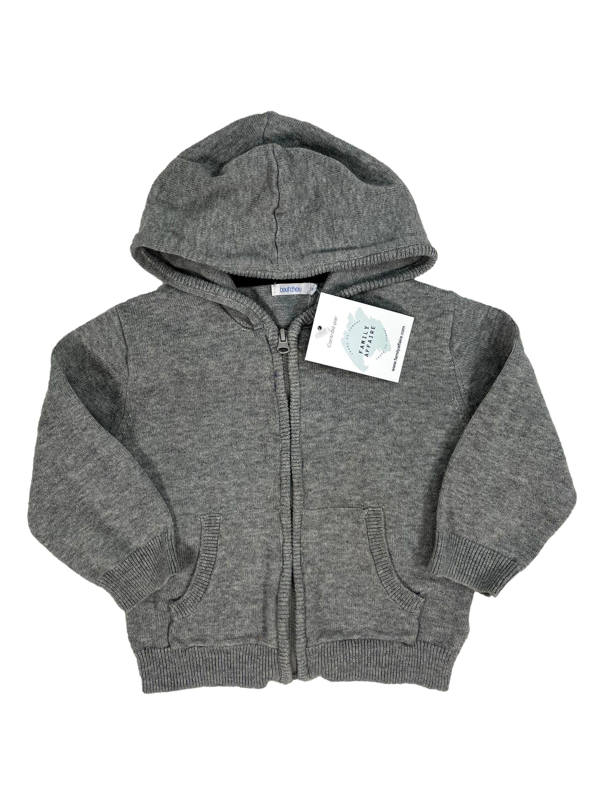 BOUTCHOU 18 mois Gilet Capuche gris