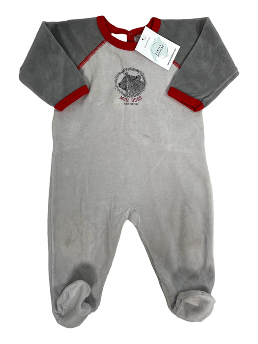 PETIT BATEAU 12 mois Pyjamas gris velours