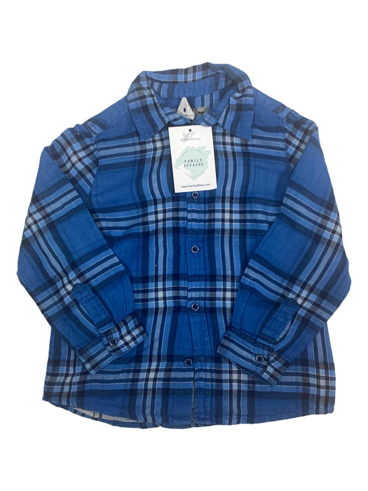 BONPOINT 3 ans Chemise carreaux bleu