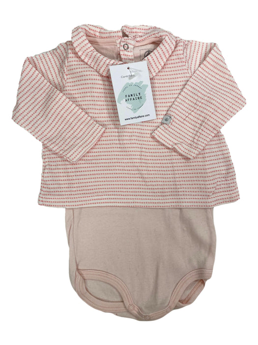 PETIT BATEAU 6 mois body rose à col