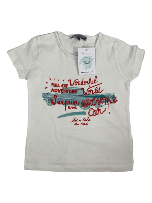 BONPOINT 3 ans tee-shirt blanc voiture