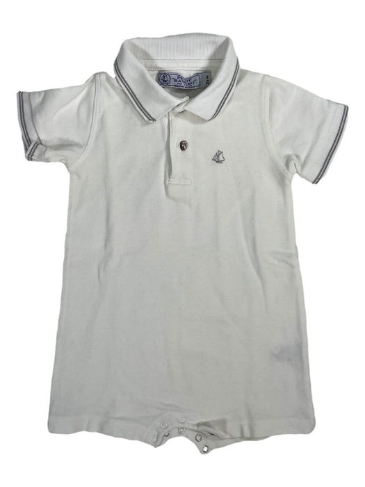 PETIT BATEAU 2 ans combinaison polo blanc