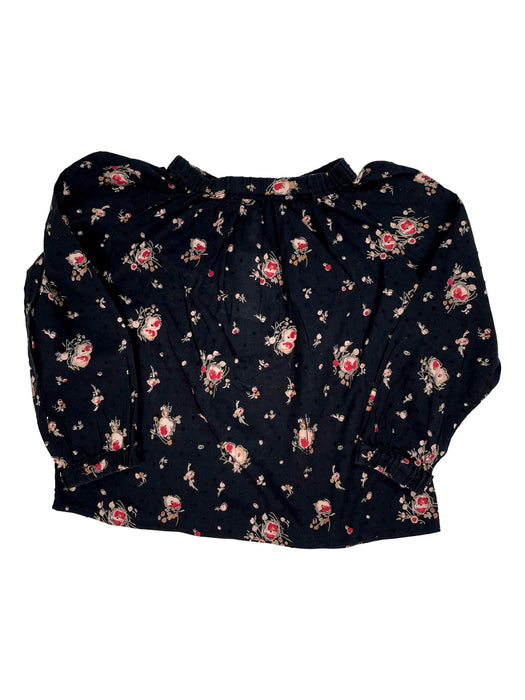 BONPOINT 8 ans Blouse noire et fleurs