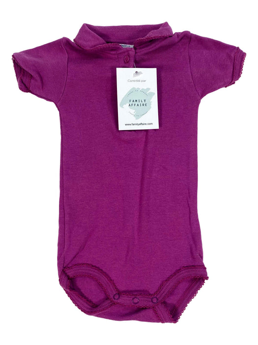 PETIT BATEAU 3 mois body col violet