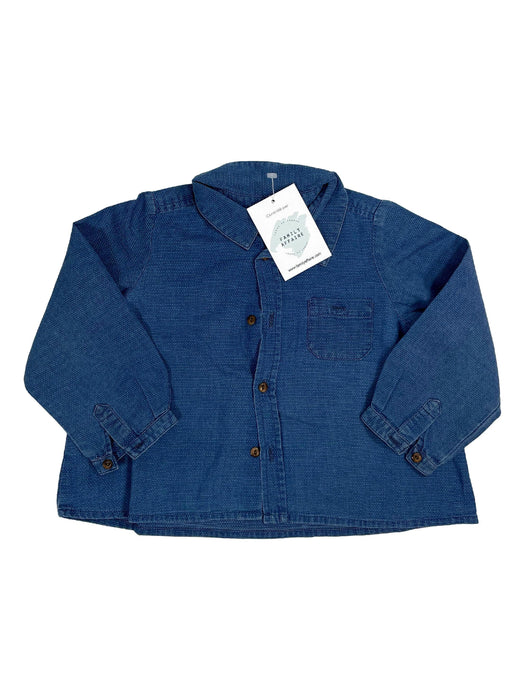 BONPOINT 2 ans Chemise en jean bleu a pois