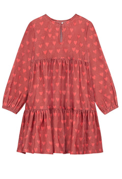 HOLI AND LOVE outlet robe orange coeur 2 au 13 ans