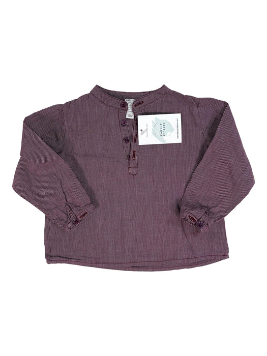 Cde C 12 mois chemise rayures bordeaux