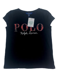 RALPH LAUREN 10 ans T-shirt noir tartan