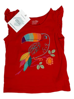 GAP 18 mois tee shirt rouge perroquet